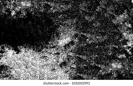 Grunge background of black and white. Abstract monochrome vector texture of dust, stains, chips, dots