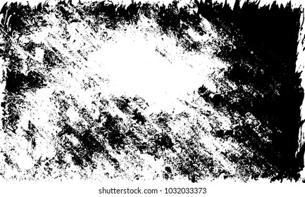 Grunge background of black and white. Abstract monochrome vector texture of dust, stains, chips, dots