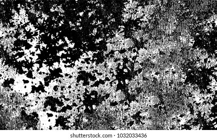 Grunge background of black and white. Abstract monochrome vector texture of dust, stains, chips, dots