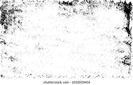 Grunge background of black and white. Abstract monochrome vector texture of dust, stains, chips, dots