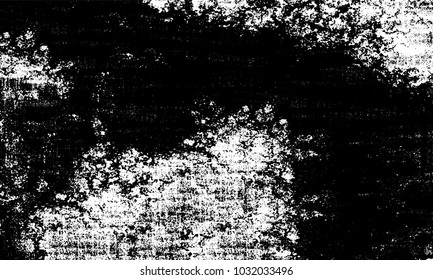 Grunge background of black and white. Abstract monochrome vector texture of dust, stains, chips, dots