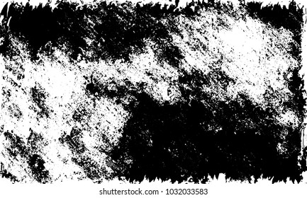 Grunge background of black and white. Abstract monochrome vector texture of dust, stains, chips, dots