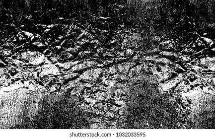 Grunge background of black and white. Abstract monochrome vector texture of dust, stains, chips, dots