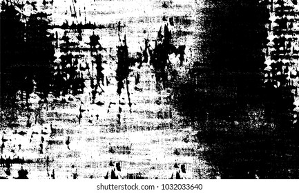 Grunge background of black and white. Abstract monochrome vector texture of dust, stains, chips, dots