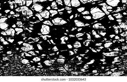 Grunge background of black and white. Abstract monochrome vector texture of dust, stains, chips, dots