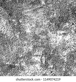 Grunge background black and white. Abstract vector pattern of cracks, dust, chipping