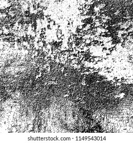 Grunge background black and white. Abstract vector pattern of cracks, dust, chipping