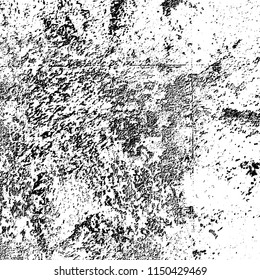 Grunge background black and white. Abstract vector pattern of cracks, dust, chipping