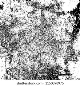 Grunge background black and white. Abstract vector pattern of cracks, dust, chipping