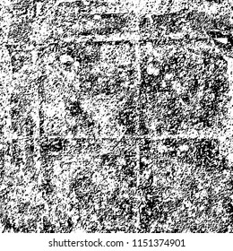 Grunge background black and white. Abstract vector pattern of cracks, dust, chipping