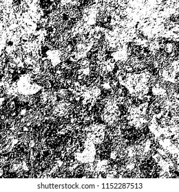 Grunge background black and white. Abstract vector pattern of cracks, dust, chipping