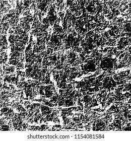 Grunge background black and white. Abstract vector pattern of cracks, dust, chipping