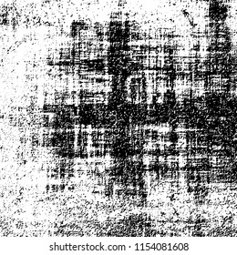 Grunge background black and white. Abstract vector pattern of cracks, dust, chipping