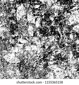 Grunge background black and white. Abstract vector pattern of cracks, dust, chipping