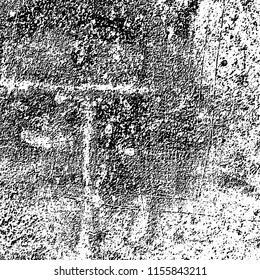 Grunge background black and white. Abstract vector pattern of cracks, dust, chipping