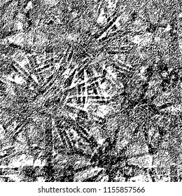 Grunge background black and white. Abstract vector pattern of cracks, dust, chipping