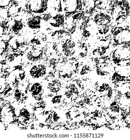 Grunge background black and white. Abstract vector pattern of cracks, dust, chipping