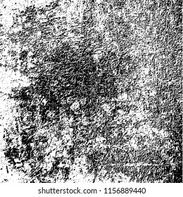 Grunge background black and white. Abstract vector pattern of cracks, dust, chipping