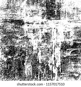 Grunge background black and white. Abstract vector pattern of cracks, dust, chipping