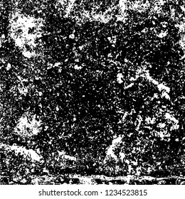 Grunge background black and white. Abstract vector texture scratches, chipped, dust, scuffs on old vintage surface