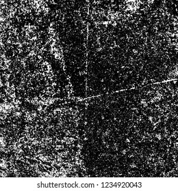 Grunge background black and white. Abstract vector texture scratches, chipped, dust, scuffs on old vintage surface