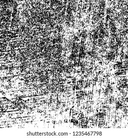 Grunge background black and white. Abstract vector texture scratches, chipped, dust, scuffs on old vintage surface