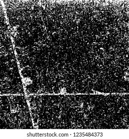Grunge background black and white. Abstract vector texture scratches, chipped, dust, scuffs on old vintage surface