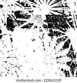 Grunge background black and white. Abstract vector texture scratches, chipped, dust, scuffs on old vintage surface