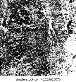 Grunge background black and white. Abstract vector texture scratches, chipped, dust, scuffs on old vintage surface