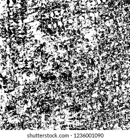 Grunge background black and white. Abstract vector texture scratches, chipped, dust, scuffs on old vintage surface