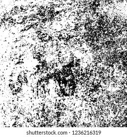 Grunge background black and white. Abstract vector texture scratches, chipped, dust, scuffs on old vintage surface