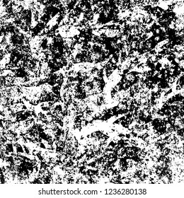 Grunge background black and white. Abstract vector texture scratches, chipped, dust, scuffs on old vintage surface