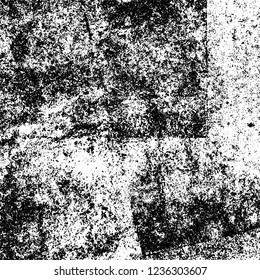 Grunge background black and white. Abstract vector texture scratches, chipped, dust, scuffs on old vintage surface