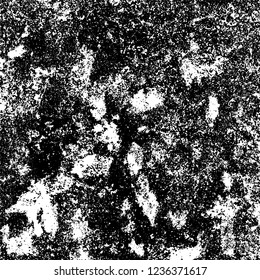 Grunge background black and white. Abstract vector texture scratches, chipped, dust, scuffs on old vintage surface
