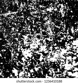 Grunge background black and white. Abstract vector texture scratches, chipped, dust, scuffs on old vintage surface