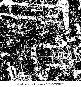 Grunge background black and white. Abstract vector texture scratches, chipped, dust, scuffs on old vintage surface