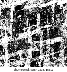 Grunge background black and white. Abstract vector texture scratches, chipped, dust, scuffs on old vintage surface