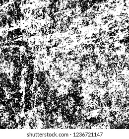 Grunge background black and white. Abstract vector texture scratches, chipped, dust, scuffs on old vintage surface