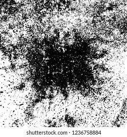 Grunge background black and white. Abstract vector texture scratches, chipped, dust, scuffs on old vintage surface