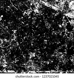 Grunge background black and white. Abstract vector texture scratches, chipped, dust, scuffs on old vintage surface