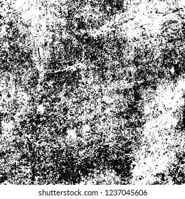 Grunge background black and white. Abstract vector texture scratches, chipped, dust, scuffs on old vintage surface