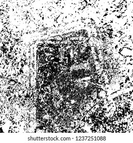 Grunge background black and white. Abstract vector texture scratches, chipped, dust, scuffs on old vintage surface