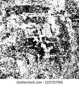 Grunge background black and white. Abstract vector texture scratches, chipped, dust, scuffs on old vintage surface
