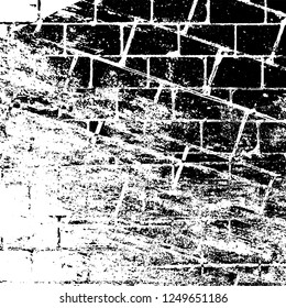 Grunge background black and white. Abstract monochrome texture. Old vintage antique surface