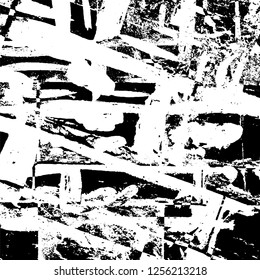 Grunge background black and white. Abstract monochrome texture. Old vintage antique surface