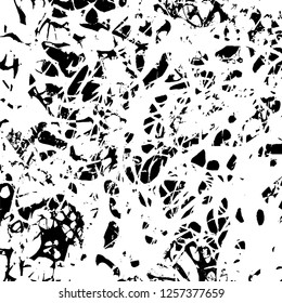 Grunge background black and white. Abstract monochrome texture. Old vintage antique surface