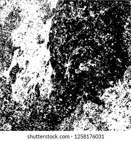 Grunge background black and white. Abstract monochrome texture. Old vintage antique surface