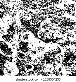 Grunge background black and white. Abstract monochrome texture. Old vintage antique surface