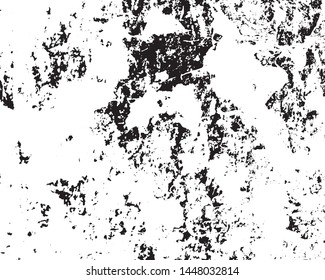 Grunge background of black and white. Abstract vector monochrome vintage surface with dirty pattern in cracks, spots, chips, dots. 