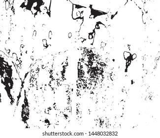 Grunge background of black and white. Abstract vector monochrome vintage surface with dirty pattern in cracks, spots, chips, dots. 
